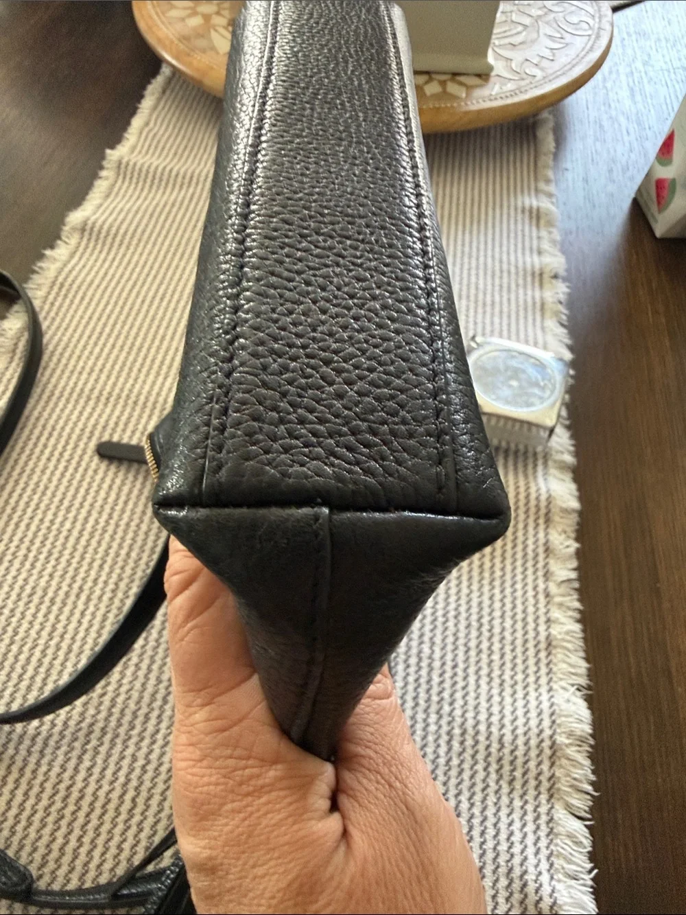 kate spade Black Pebbled Leather Tassel Crossbody Bag